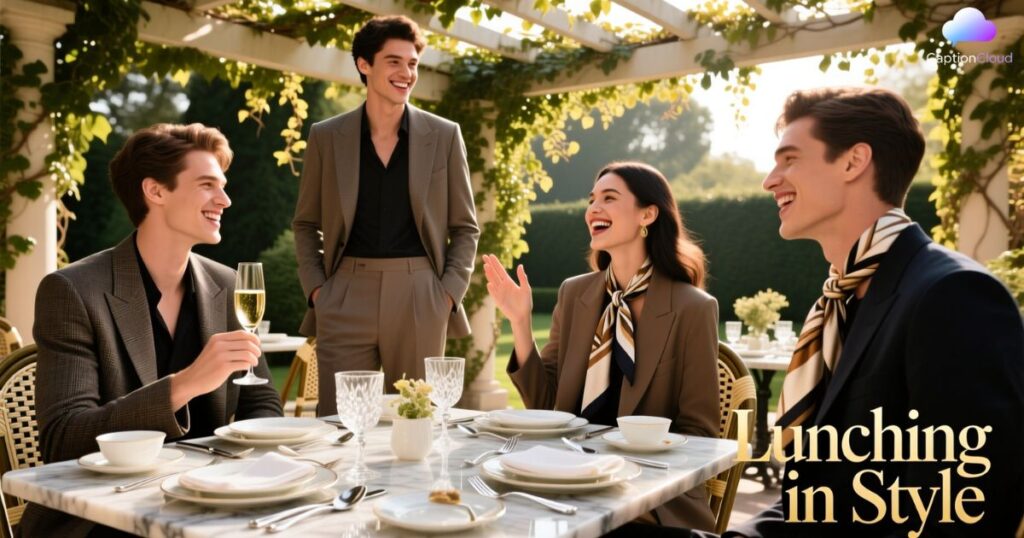 Captions for Lunching in Style