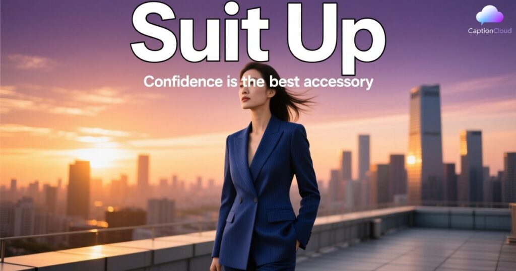 Suit Up Captions for Instagram