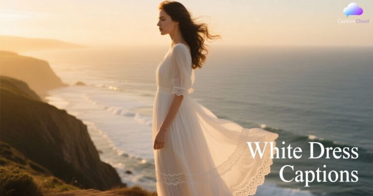 White Dress Captions