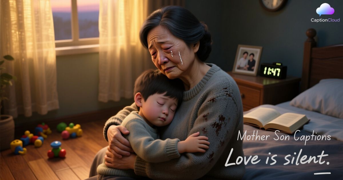 Mother Son Captions