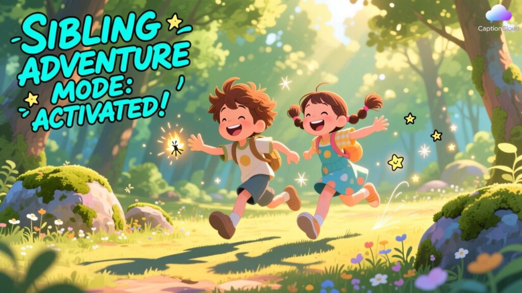 Playful Captions for Sibling Fun and Adventures