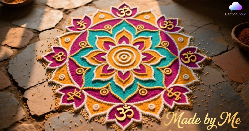 Rangoli Made By Me Caption