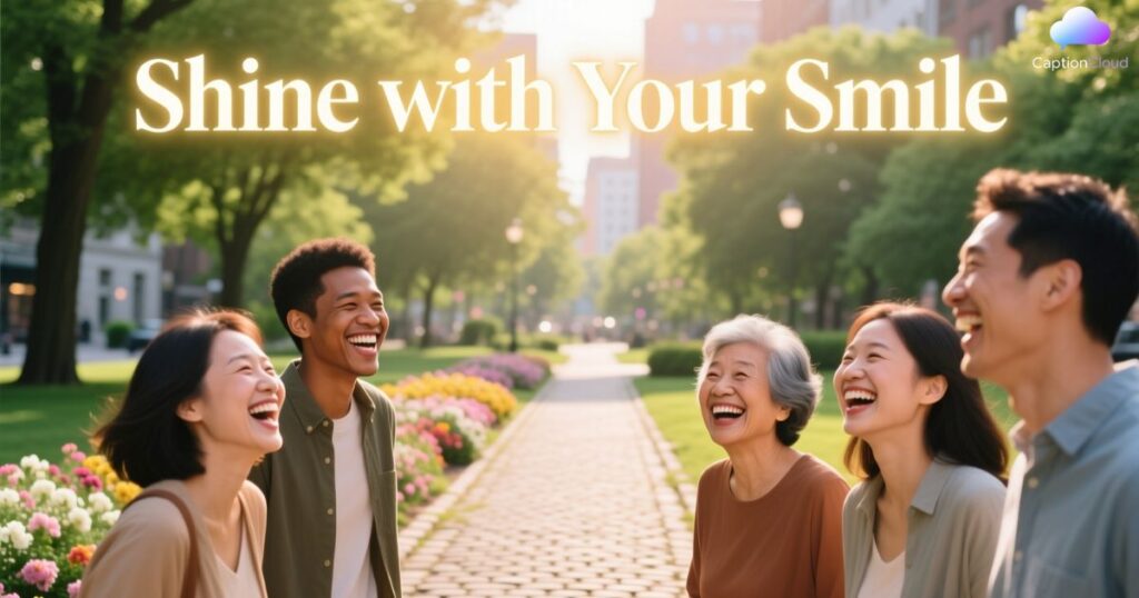 Shine with Your Smile Captions