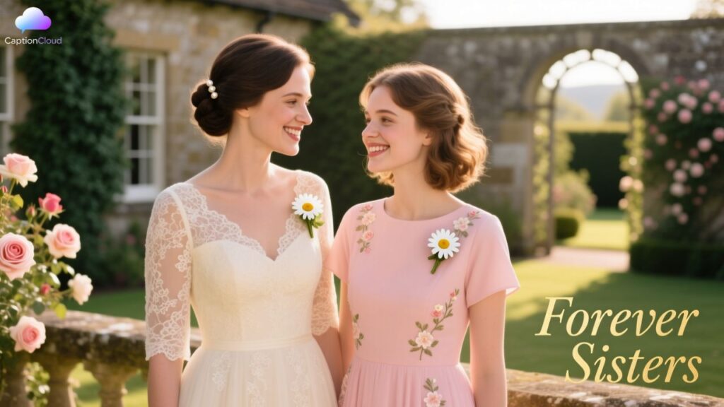 Short & Sweet Sister Wedding Captions with Emojis