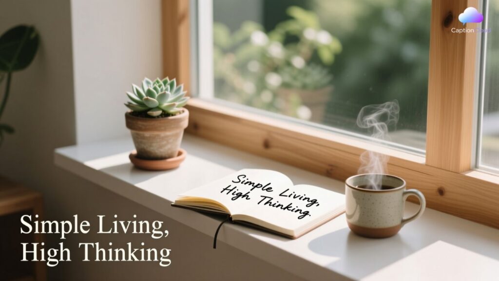 Simple Living High Thinking Bio for Instagram