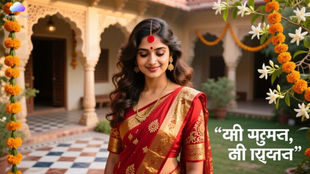 Traditional outfit bindi captions for Instagram